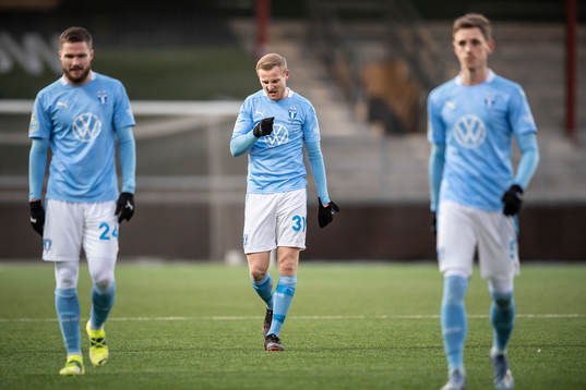 Malmö FFs Lasse Nielsen, Franz Brorsson och Sören Rieks