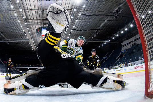 s målvakt Claes Endre och Björklövens Pontus Andreasson
