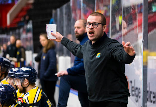 Södertäljes tränare Dennis Bozic reagerar