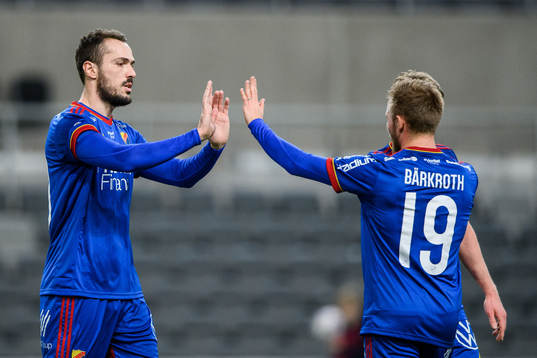 Djurgårdens Emir Kujovic jublar