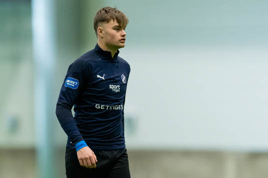 Halmstads Johan Gudmundsson före träningsmatchen i