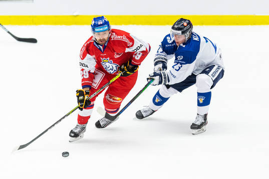 Radek Koblizek of Czech Republic and Aleksi Klemetti of