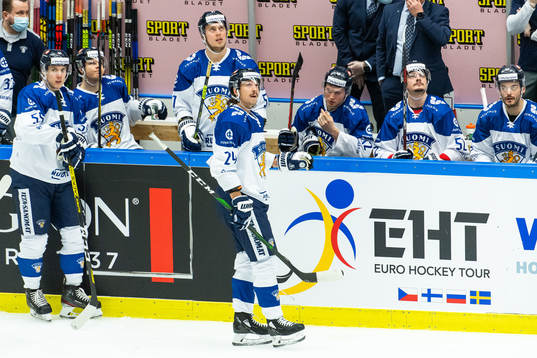 Hannes Björninen of Finland looks dejected