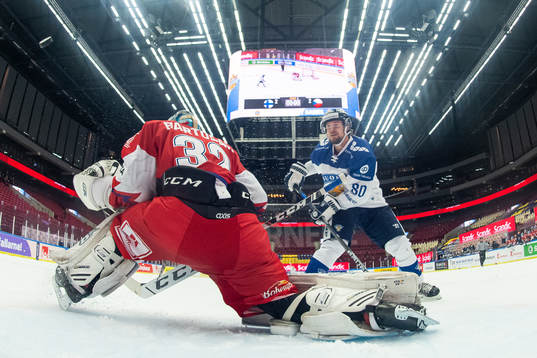 Teemu Turunen of Finland misses a penalty against