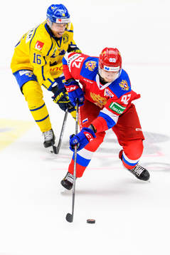 Vasily Podkolzin of Russia and Filip Sandberg of Sweden
