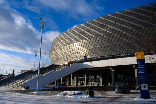 Exteriör vy av Tele2 Arena