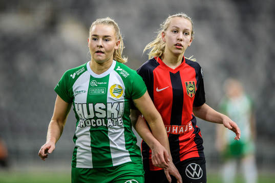 Hammarbys Emma Jansson och Brommapojkarnas Sara Eriksson