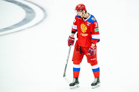 Daniil Misyul of Russia looks dejected