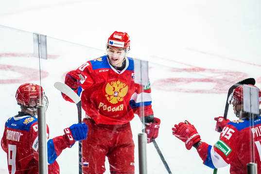 Nikita Chibrikov of Russia celebrates