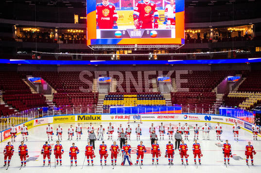 Line-up players of Russia and players of Czech Republic