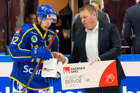Max Friberg of Sweden is awarded player of the match