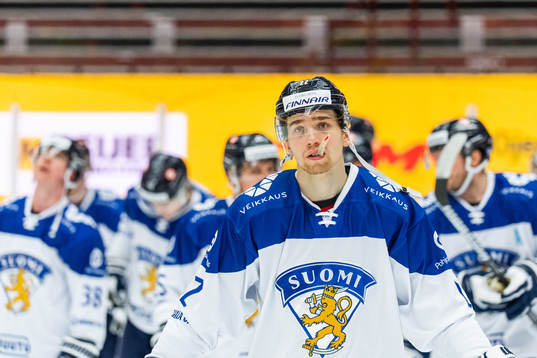 Santeri Virtanen of Finland looks dejected