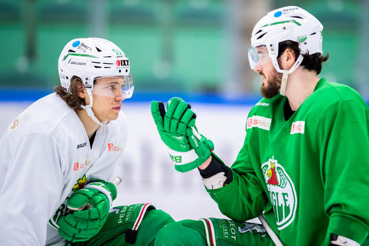 Rögles Moritz Seider och Eric Gelinas