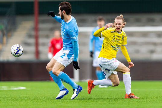 Malmö FFs Adi Nalic och Falkenbergs Melker Nilsson