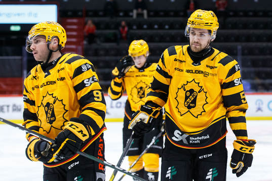 Skellefteås Darren Nowick och Arvid Lundberg deppar