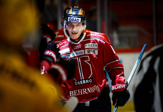 Örebros Joonas Rask jublar vid 1-1