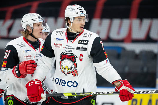 Malmö Redhawks Emil Sylvegård och Oliver Lauridsen