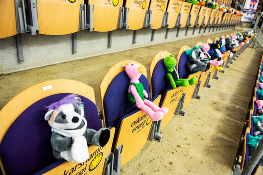 Hela Be-Ge Hockey Center är fullt med nallar och gosedjur
