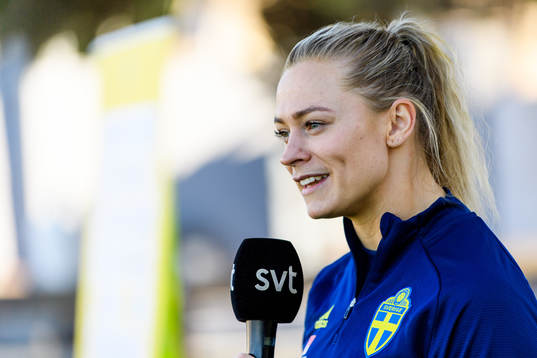 Fridolina Rolfö is interviewed by swedish broadcaster SVT