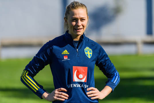 Fridolina Rolfö is interviewed by the media