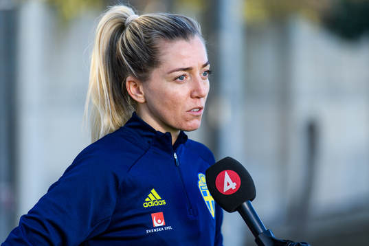 Linda Sembrant is interviewed by the media