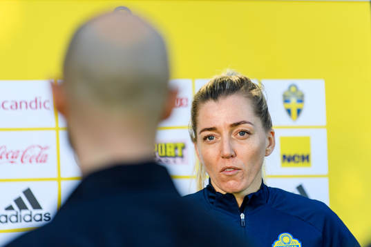 Linda Sembrant is interviewed by the media
