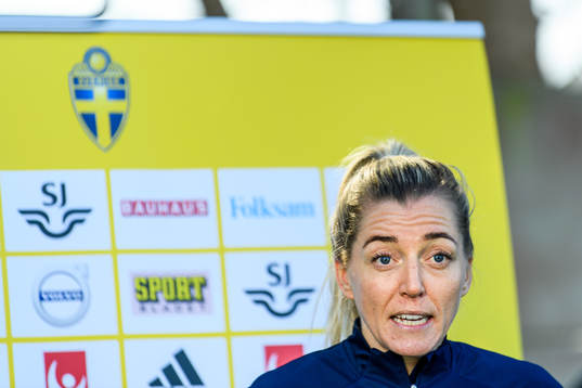 Linda Sembrant is interviewed by the media
