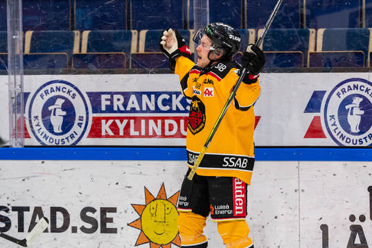 Luleås Juhani Tyrväinen reagerar mot ett domslut