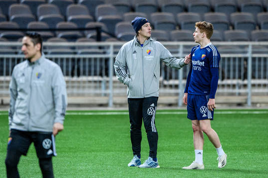 Djurgårdens tränare Thomas Lagerlöf och Aslak Witry