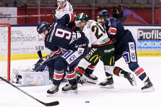 Linköpings Jonas Holös och Frölundas Joel Lundqvist