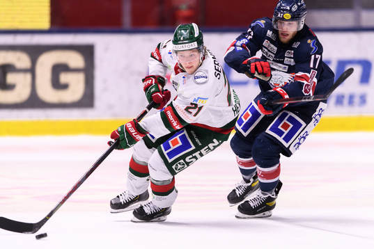 Frölundas Karl Henriksson och Linköpings Niko Ojamäki