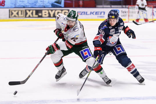 Frölundas Patrik Carlsson och Linköpings Tyler Morley