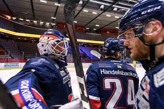 Linköpings målvakt David Rautio jublar