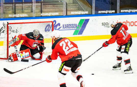Malmö Redhawks målvakt Oscar Alsenfelt och Pathrik