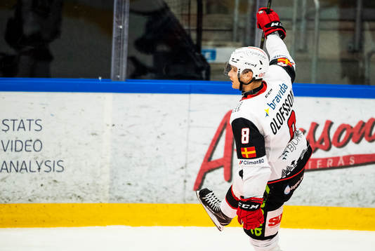Malmö Redhawks Johan Olofsson jublar