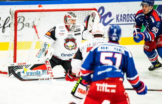 Malmö Redhawks målvakt Lars Volden och Oskarshamns Lance