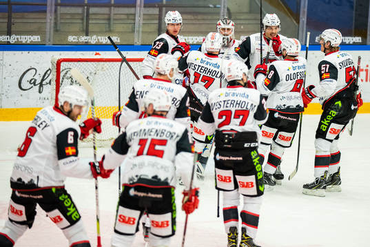 Malmö Redhawks spelare jublar