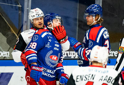 Malmö Redhawks Christoffer Forsberg och Oskarshamns