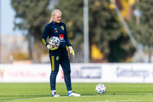 Goalkeeper Emma Holmgren of Sweden