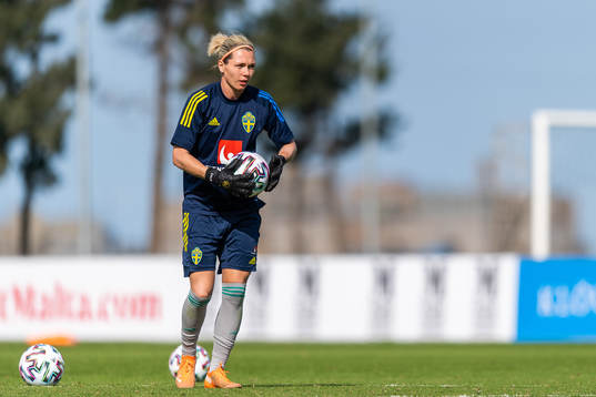 Goalkeeper Jennifer Falk of Sweden