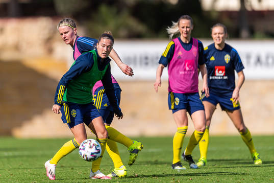 Filippa Angeldahl and Nilla Fischer of Sweden