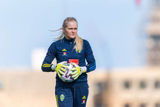 Goalkeeper Emma Holmgren of Sweden