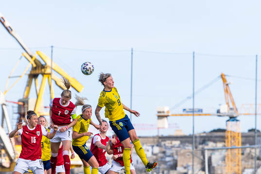 Lina Hurtig of Sweden scores 1-3
