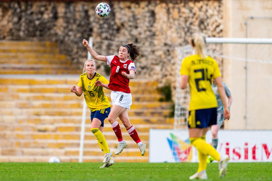 Josefine Rybrink of Sweden and Barbara Dunst of Austria