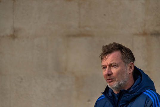 Peter Gerhardsson, head coach of Sweden, is interviewed