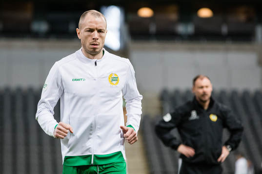 Hammarbys Jon Gudni Fjoluson och assisterande tränare