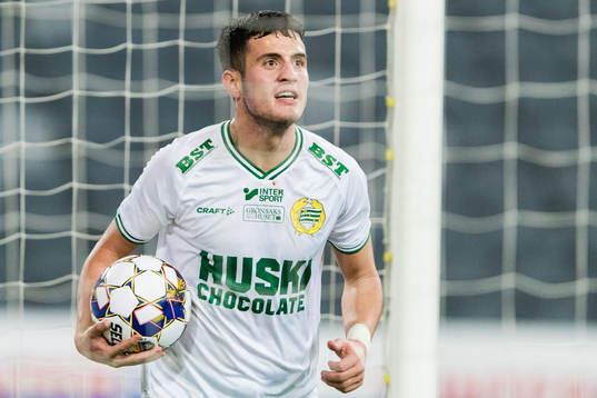 Hammarbys Astrit Selmani jublar