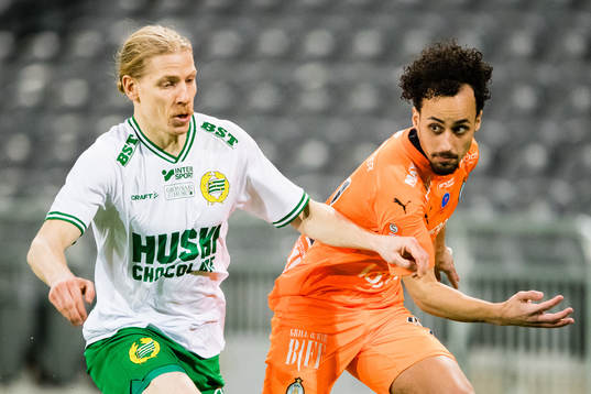 Hammarbys Gustav Ludwigson och AFC Eskilstunas Victor Fors