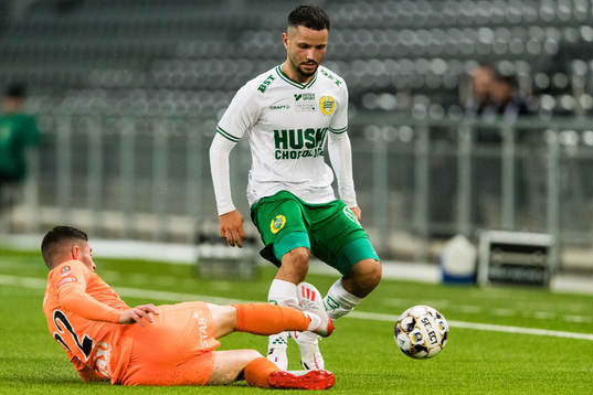 AFC Eskilstunas André Alsanti och Hammarbys Mohanad Jeahze