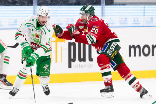 Rögles Mattias Sjögren och Frölundas Joel Lundqvist